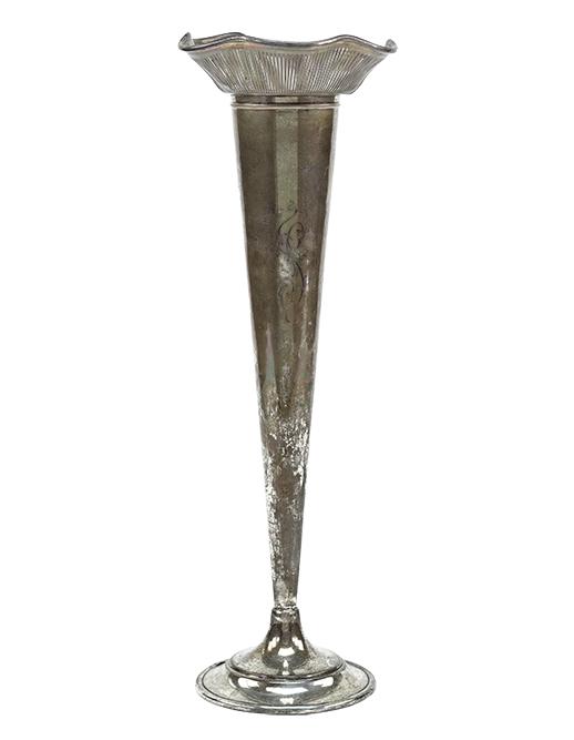 A Gorham Sterling Silver Trumpet Vase. (1 of 1)
