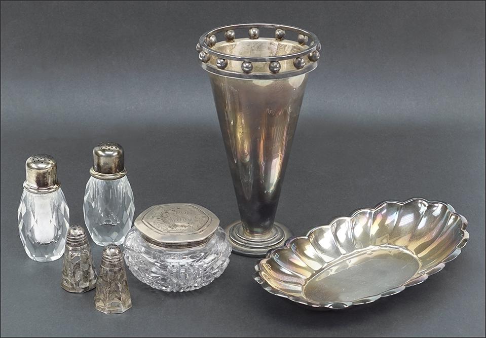 A Crystal and Sterling Silver Vanity Jar. (1 of 1)