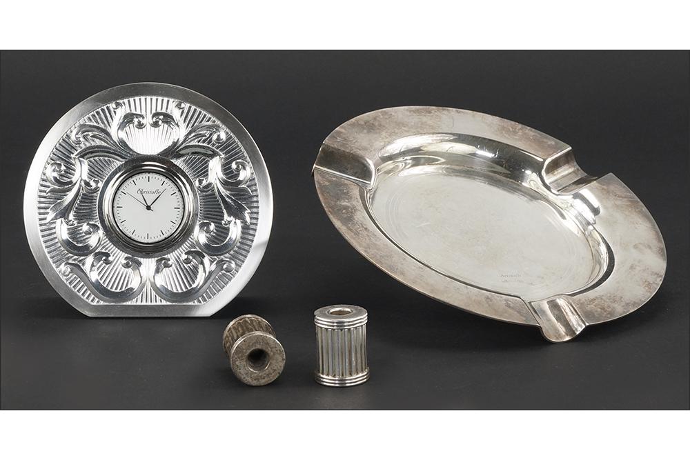 A Christofle Silverplate Carnavalet Clock. (1 of 1)