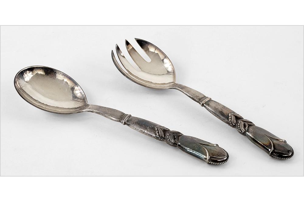 A Georg Jensen Sterling Silver Salad Serving Set. (1 of 1)