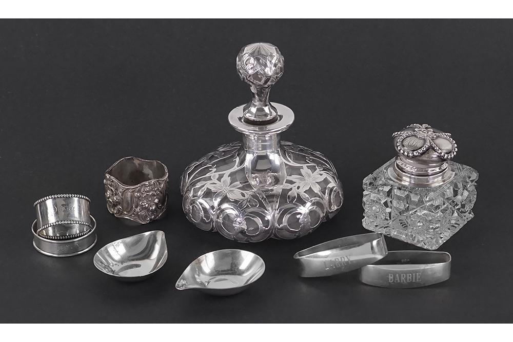 An Alvin Sterling Silver Overlay Perfume Bottle. (1 of 1)