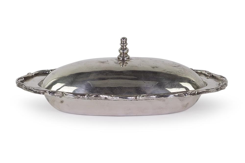 A Mexican Sterling Silver Covered Butter Dish. (1 of 4)