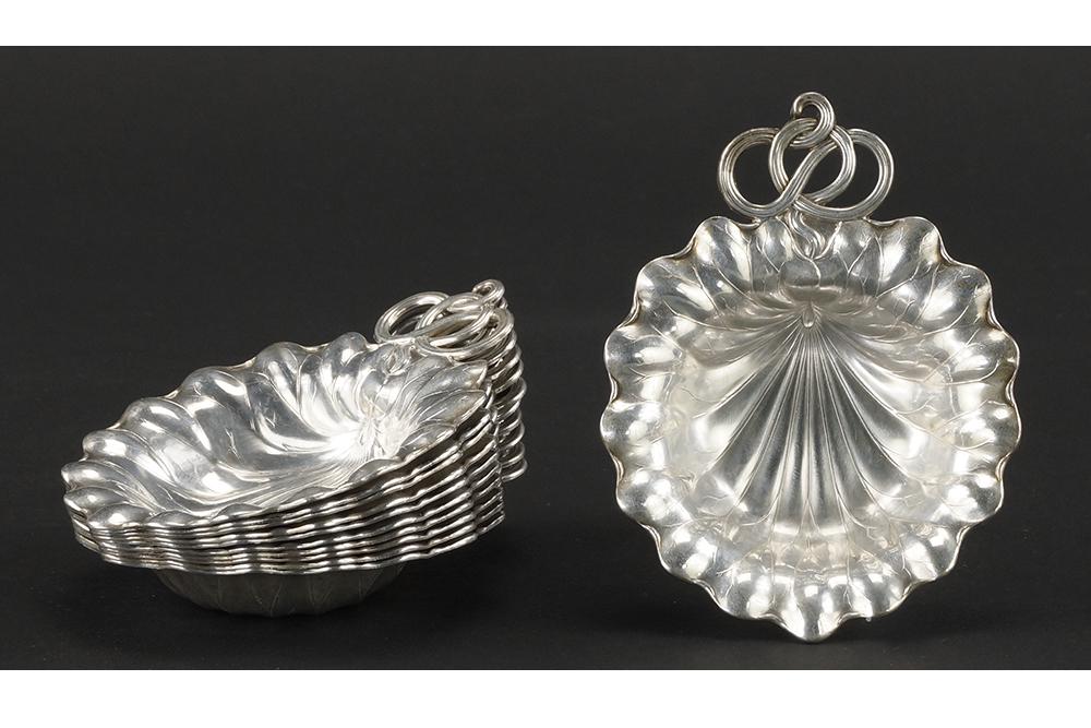 A Set of Eleven Gorham Sterling Silver Nut Dishes. (1 of 1)