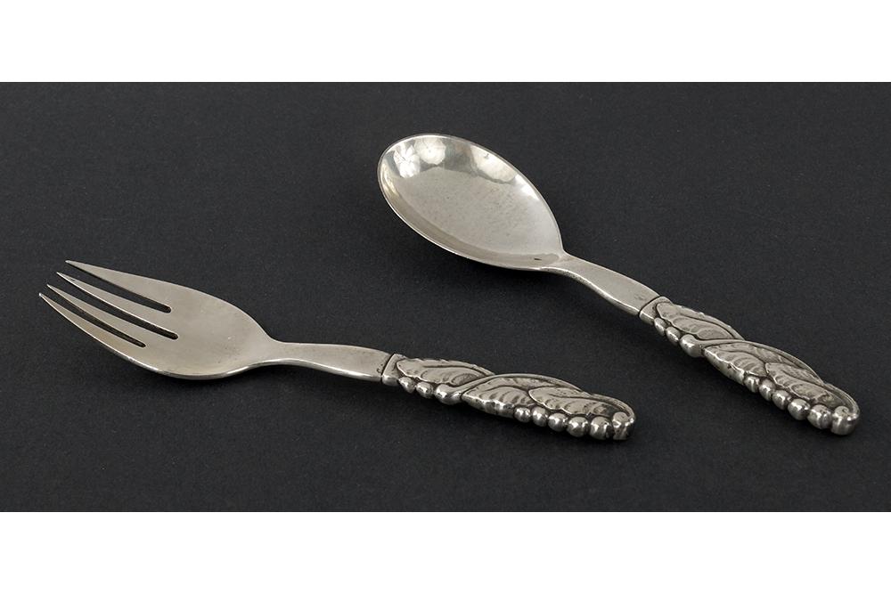 A Georg Jensen Sterling Silver Salad Serving Set. (1 of 1)