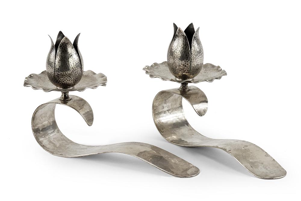 A Pair of German .800 Silver Candlesticks. (1 of 1)