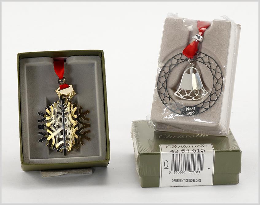 Three Christofle Silverplate Christmas Tree Ornaments. (1 of 1)