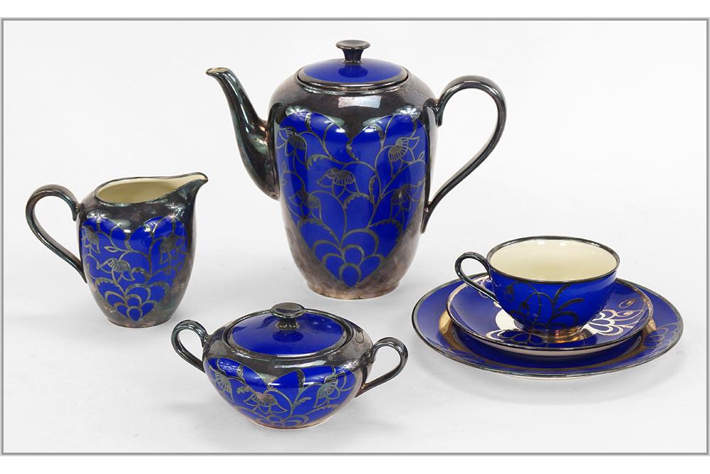 A German Heinrich & Co Sterling Silver Overlay Dessert (1 of 1)