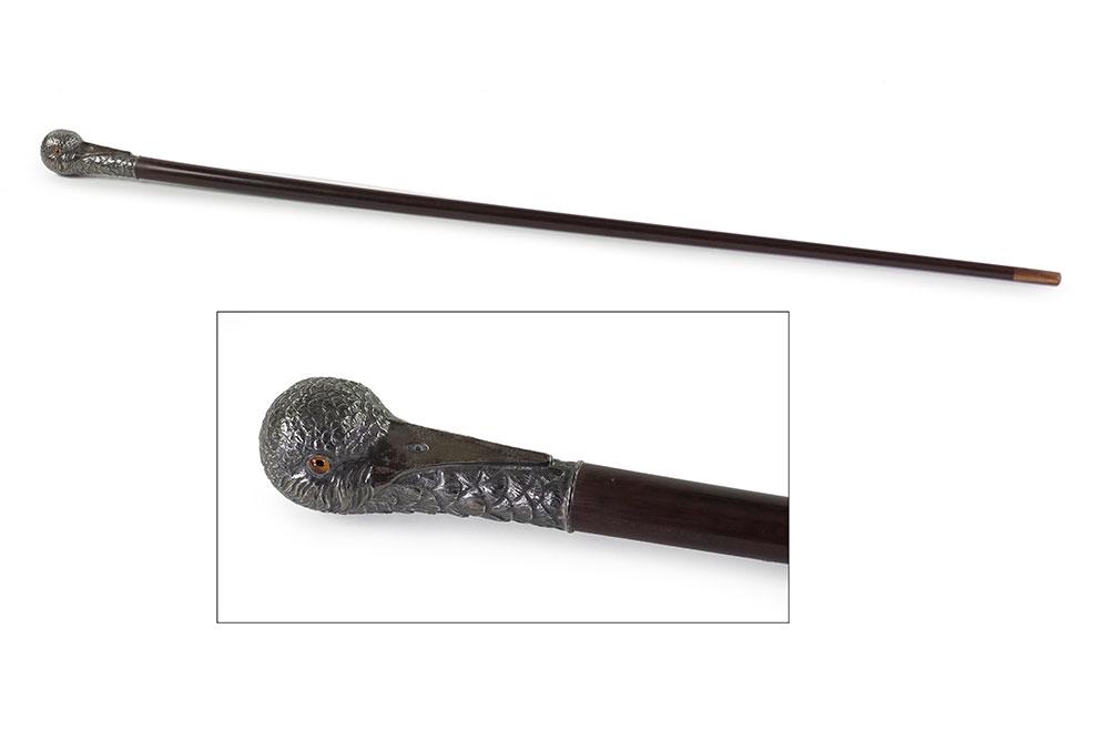 A Bird's Head Dress Cane. (1 of 1)