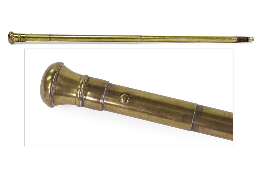 A Brass Pomander Walking Stick. (1 of 1)