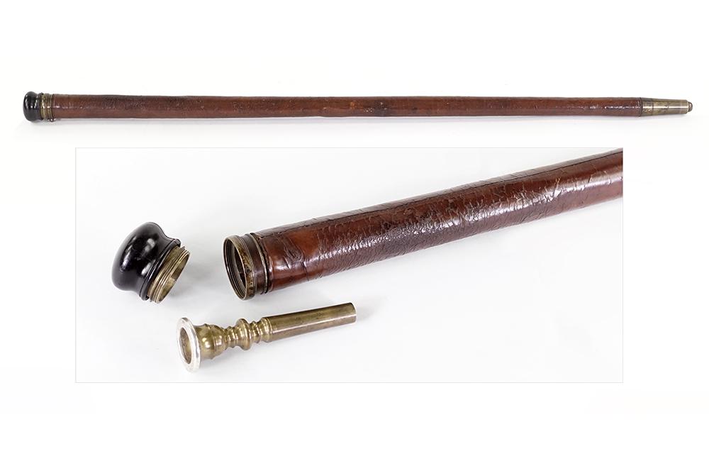 A Leather and Brass Walking Stick. (1 of 1)