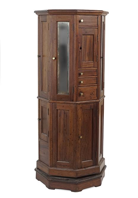 An Octagonal Oak Revolving Dental Cabinet. (1 of 2)