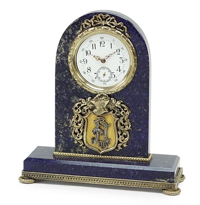 A 20th Century Russian Lapis Clock. (1 of 14)