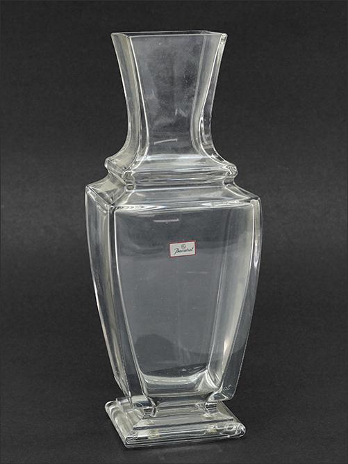 A Baccarat Crystal Square Baluster Vase. (1 of 2)