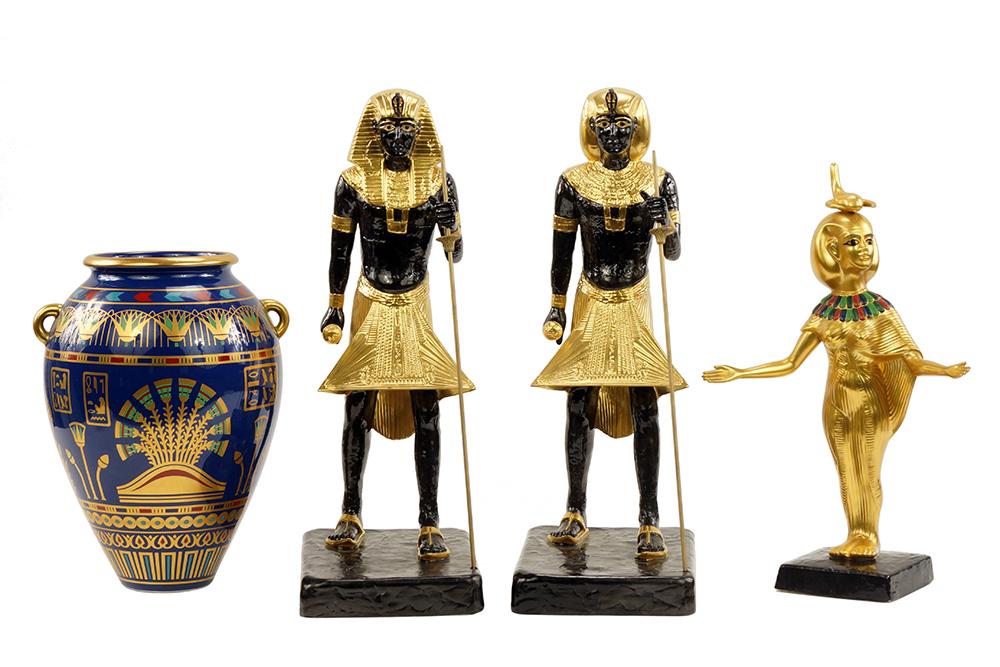 A Pair of Boehm Gilt Porcelain Guardian Figures. (1 of 1)