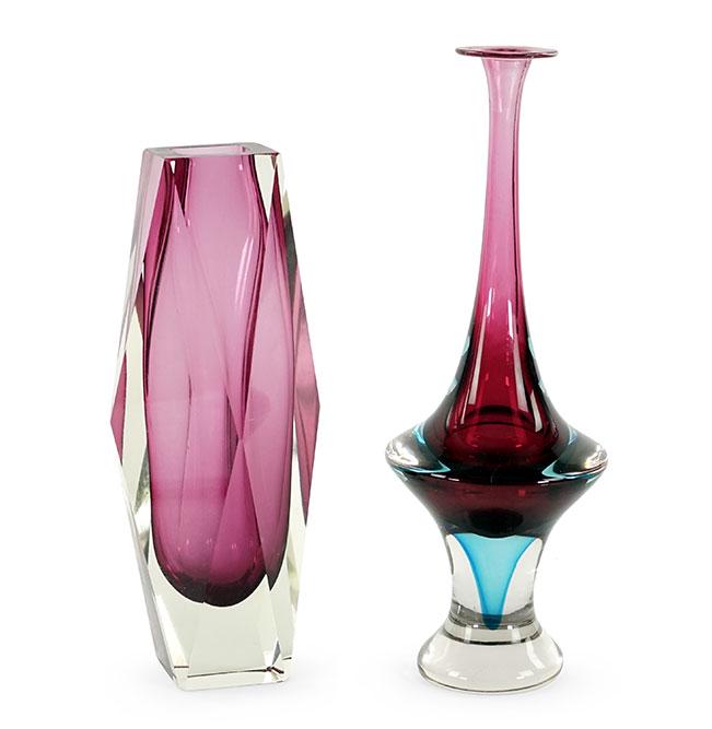 A Mandruzzato Faceted Amethyst Glass Vase. (1 of 1)