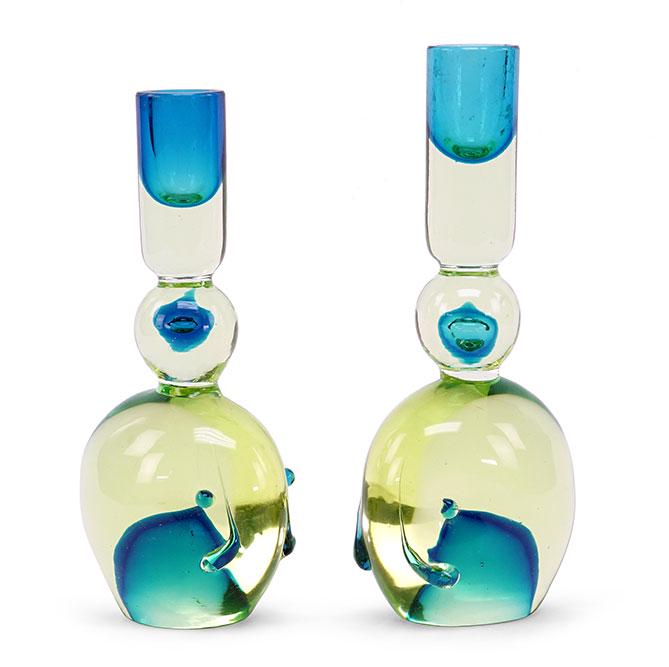 A Pair of Murano Art Glass Candlesticks Attributed to (1 of 12)