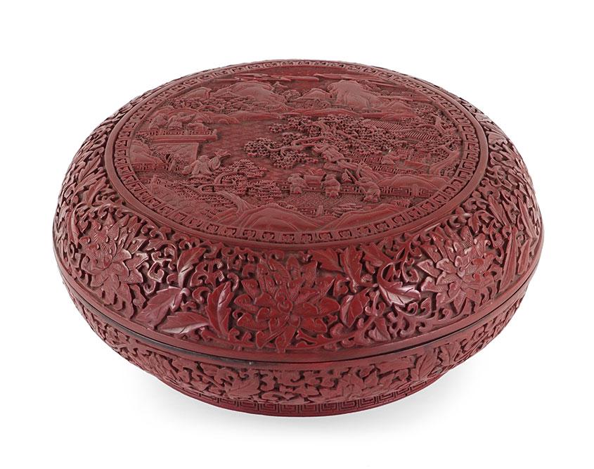 A Chinese Red Lacquered Box. (1 of 2)