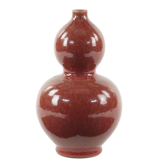 A Chinese Flambe Glazed Double Gourd Vase. (1 of 2)