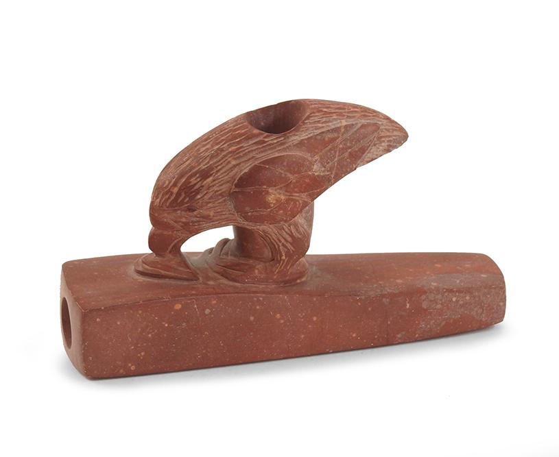 Catlinite Carved Bird Form Pipe. (1 of 1)