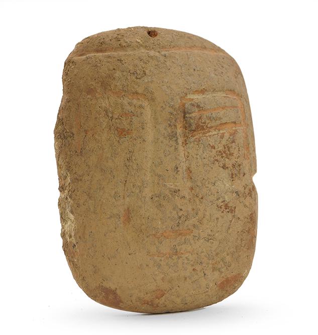 Pre-Columbian Painted Stone Mask.: Pre-Columbian Painted Stone Mask. Provenance: Andre Emmerich 7"