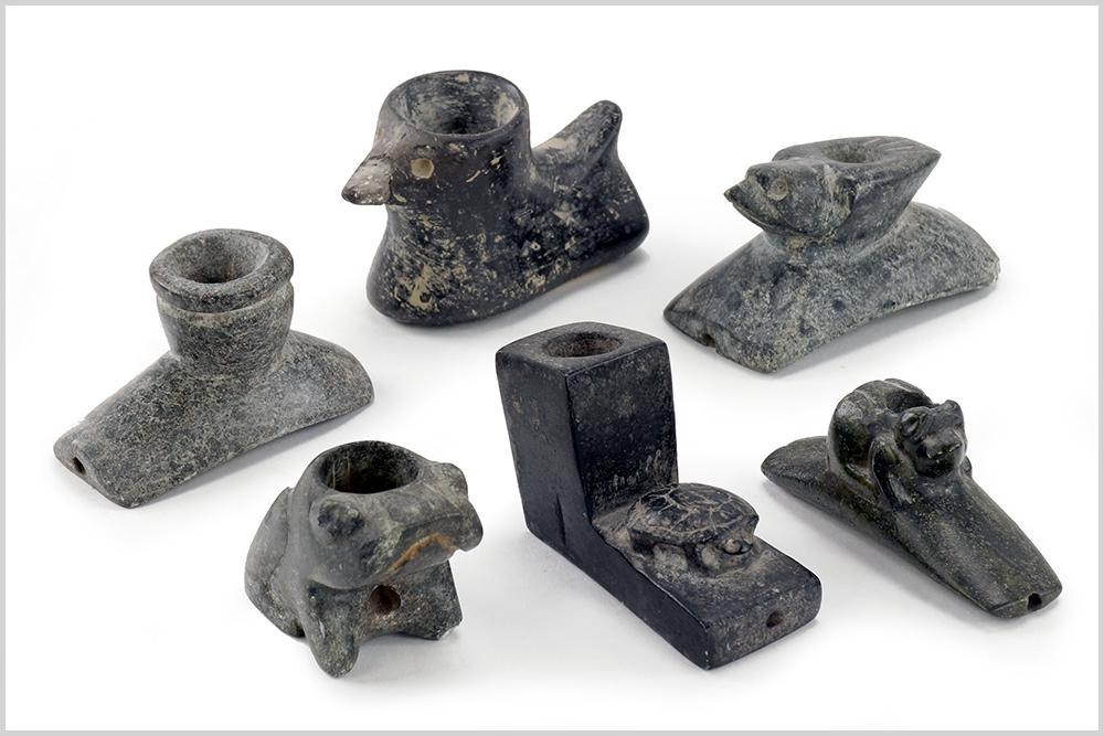 Collection of Carved Stone Pipes. (1 of 1)
