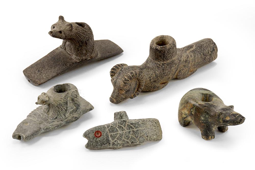 Collection of Carved Stone Pipes. (1 of 1)