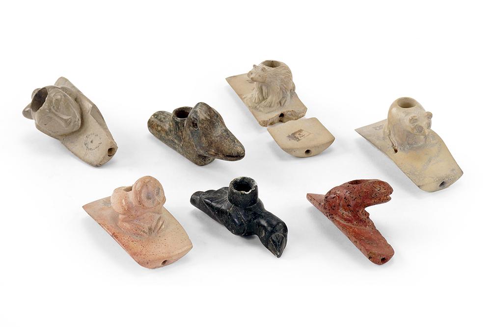 Collection of Carved Stone Pipes. (1 of 1)