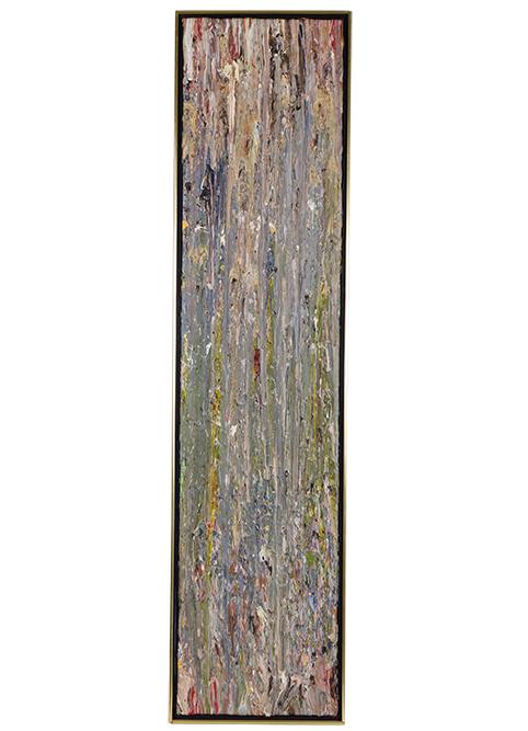 Larry Poons (American, B. 1937) Cantilla.: Larry Poons (American, B. 1937) Cantilla. Acrylic on canvas, signed en verso, titled, and dated 1980. Provenance: Andre Emmerich Gallery, New York 78" x 17 1/2" Frame: 79 1/4" x 19 1/2"