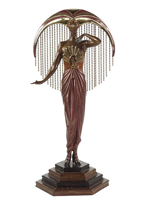 Romain de Tirtoff 'Erte' (Russian-French, 1892-1990) Le: Romain de Tirtoff 'Erte' (Russian-French, 1892-1990) Le Soleil. Gilt and cold painted bronze sculpture. Impressed "269/300 ErtÃ© (foundry mark), RKP INT. CORP., 1980" Height: 17 1/2"