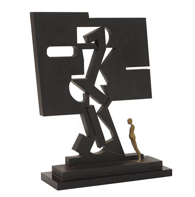 Ernest Trova (American, 1927-2009) F.M. Gox (Tristan: Ernest Trova (American, 1927-2009) F.M. Gox (Tristan Gox). Enameled steel, nickel plated brass, and acrylic sculpture, with Trova's monogram on the underside, and incised with the title, numbered 70/1