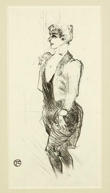 Henri de Toulouse-Lautrec (French, 1864-1901) Mary: Henri de Toulouse-Lautrec (French, 1864-1901) Mary Hamilton. Lithograph, 1895, one of 525 impressions on chine volant, published by Edmond Frapier in 1925. Ref: Wittrock 67 10 1/2" x 4 1/2" Frame: 21"
