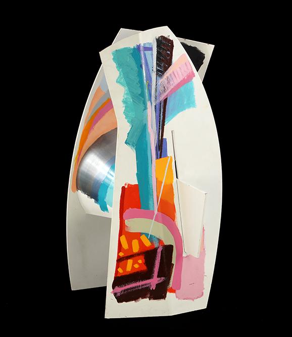 Calman Shemi (Argentinian-Israeli, B. 1939) Untitled.: Calman Shemi (Argentinian-Israeli, B. 1939) Untitled. Painted and welded aluminum sculpture, signed en verso and numbered 1/10 23 1/4" x 12 1/5" x 10"