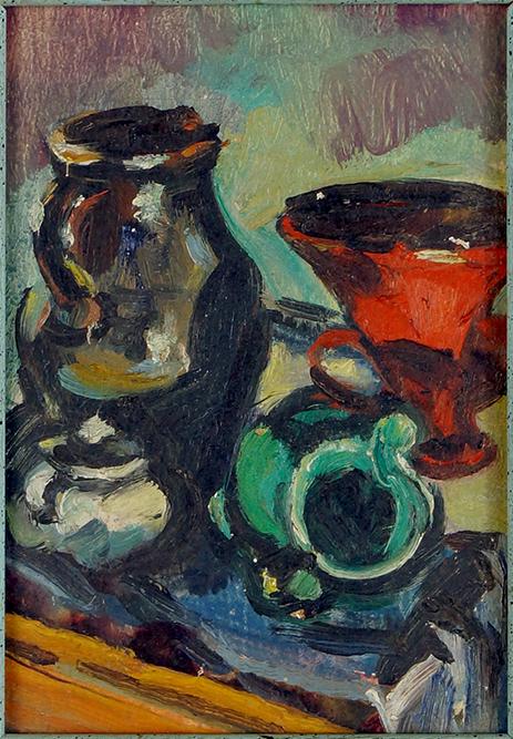 Emil Holzhauer (German-American, 1887-1986) Still Life.: Emil Holzhauer (German-American, 1887-1986) Still Life. Oil on masonite, unsigned 6" x 4" Frame: 8 1/4" x 6 3/4"