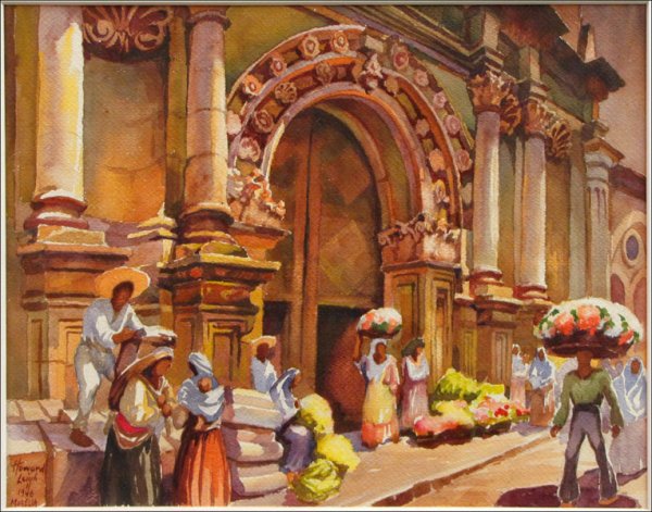 HOWARD LEIGH (AMERICAN 1896-1981) MARELIA, 1946: HOWARD LEIGH (AMERICAN 1896-1981) MARELIA, 1946. Watercolor on paper, signed, dated and titled lower left; Matted and framed; Frame: 28" x 32.75" 17.50" x 22.50" (Sight)
