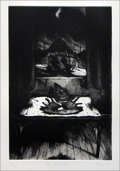 KEN CURRIE (SCOTTISH, B.1960) THE REGIME.: KEN CURRIE (SCOTTISH, B.1960) THE REGIME. Etching on Arches paper, 1991, signed, dated, titled and numbered in pencil in the lower margin, edition 37/40; Unframed; Sheet: 20' x 27" 12" x 8.1"