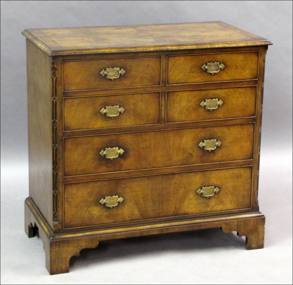 ARTHUR BRETT & SONS, ENGLISH MAHOGANY CHEST OF