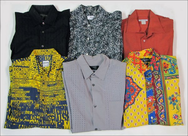 GROUP OF OXFORDS AND SPORT SHIRTS.: GROUP OF OXFORDS AND SPORT SHIRTS. Shirts by Brioni, Ralph Lauren, Moschino, Nicole Farhi, Loro Piana, and Alfred Dunhill