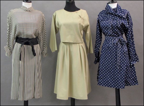 NAVY BLUE AND WHITE POLKA DOT DRESS WITH A BAND