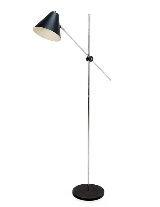 A George Kovacs Adjustable Cone Shade Floor Lamp.: A George Kovacs Adjustable Cone Shade Floor Lamp. Not currently wired Height: 56"