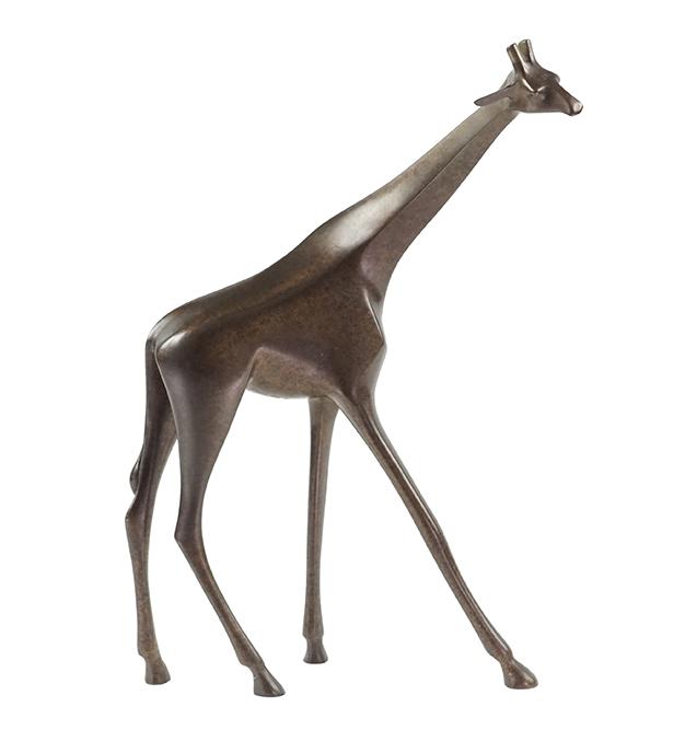 Loet Vanderveen (Dutch, 1921-2015) A Giraffe.: Loet Vanderveen (Dutch, 1921-2015) A Giraffe. Patinated bronze figure of a standing giraffe. Signed and numbered "Loet 90/500" on the underside of the chest 16" x 10" x 5"