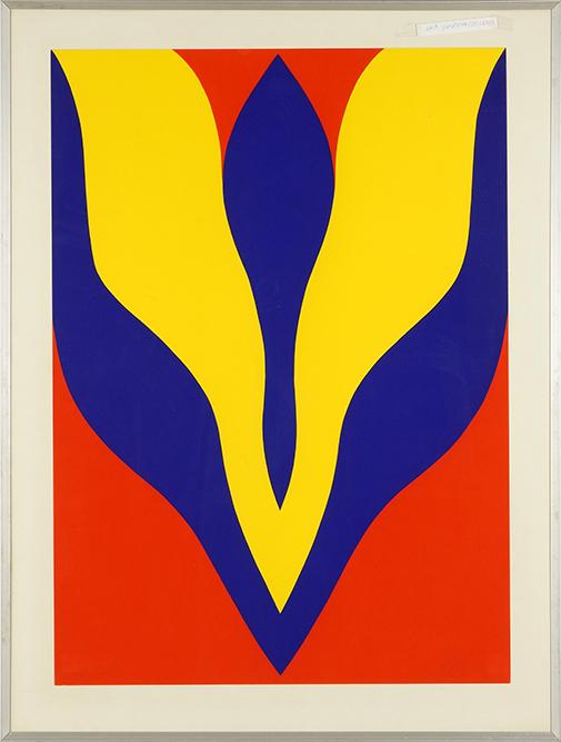 Jack Youngerman (American, 1926-2020) The 50th Year,: Jack Youngerman (American, 1926-2020) The 50th Year, New School. Color serigraph, pencil signed lower right, dated '69, and numbered 92/144. Provenance: Hokin Gallery, Palm Beach, FL 35" x 25" Frame: