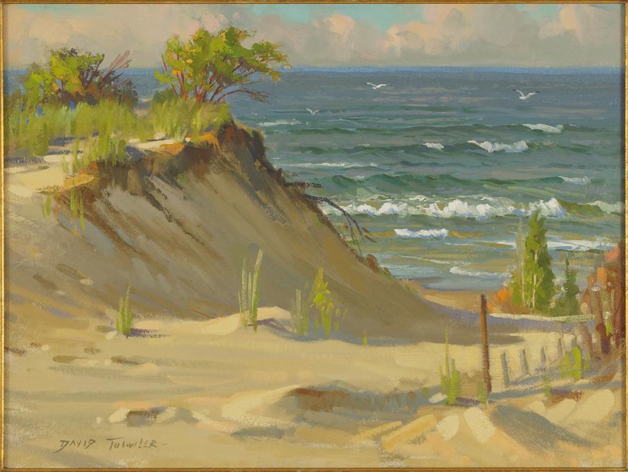 David Tutwiler (American, B. 1952) Above the Shore.: David Tutwiler (American, B. 1952) Above the Shore. Oil on canvas, signed lower left; titled en verso 18" x 24" Frame: 21 3/4" x 27 3/4"