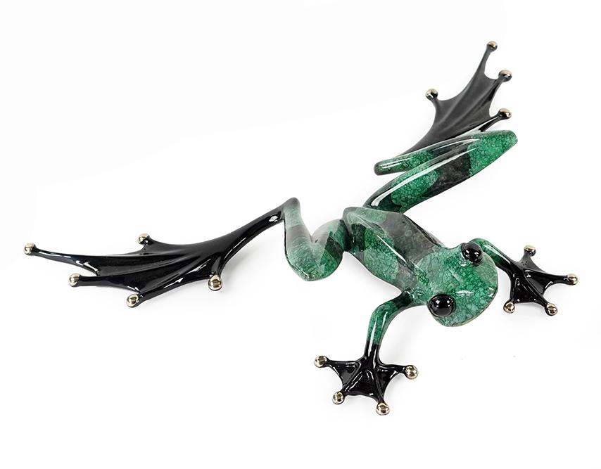 Tim Cotterill (British, B. 1950) A Frog.: Tim Cotterill (British, B. 1950) A Frog. Polychrome decorated bronze frog. Signed on the underside "92 / Tim 1982/5000 / Enjoy" 2" x 12" x 7 1/2"
