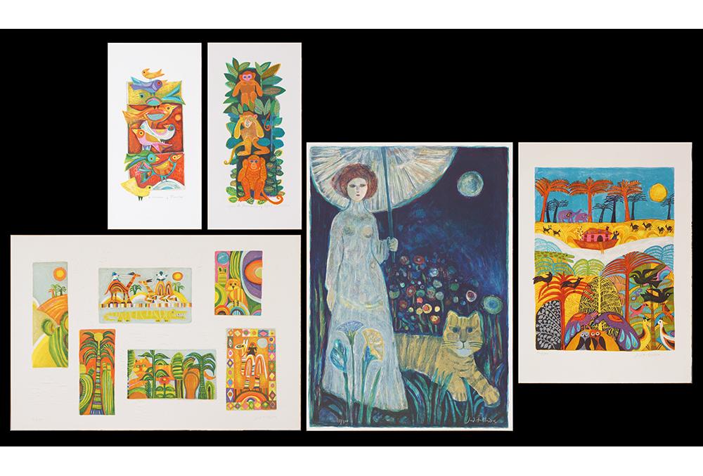 Judith Bledsoe (American, 1928-2013) Five Color: Judith Bledsoe (American, 1928-2013) Five Color Lithographs. Four are pencil signed and numbered, unframed Largest: 35 1/4" x 25"