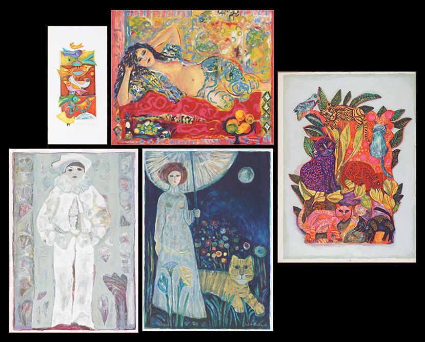 Judith Bledsoe (American, 1928-2013) Five Color: Judith Bledsoe (American, 1928-2013) Five Color Lithographs. Four are pencil signed and numbered, unframed Largest: 35 1/4" x 25"
