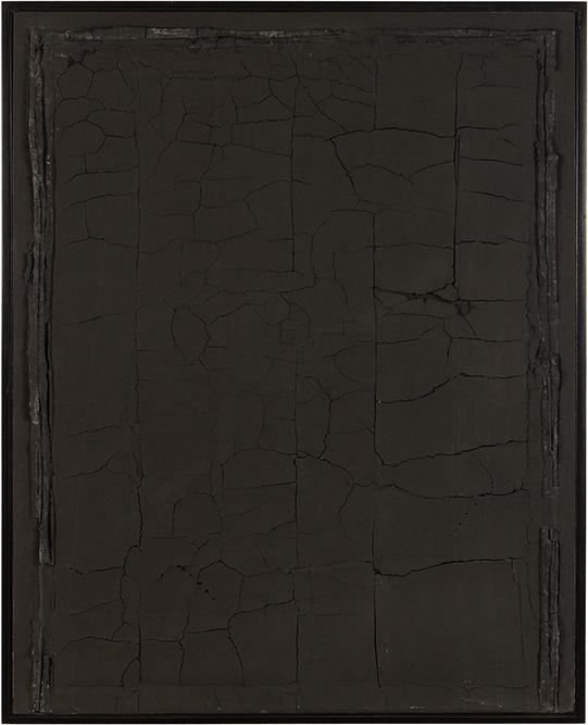 Harry Bouras (American, 1931-1990) Prospect.: Harry Bouras (American, 1931-1990) Prospect. Oil and plaster on canvas, signed en verso, titled, dated 8-77, and inscribed 'No. 5' 50" x 40" Frame: 51 1/2" x 41 1/2"