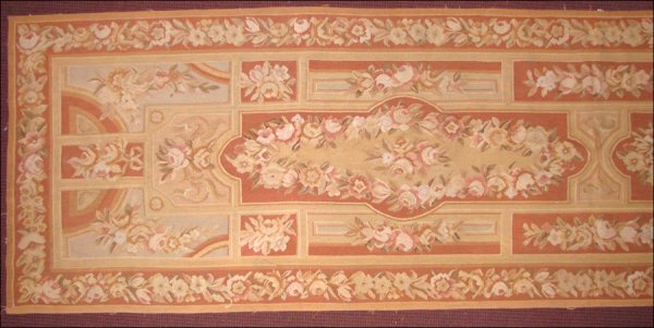 AUBUSSON RUNNER.: AUBUSSON RUNNER. Width: 3'0" Length: 12'0"