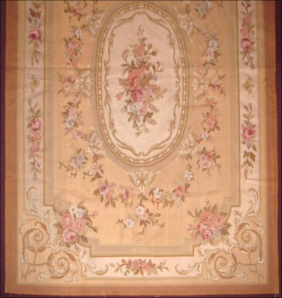 AUBUSSON RUG.: AUBUSSON RUG. Width: 6'0" Length: 9'0"