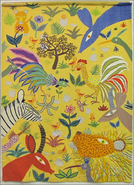 HENRI HECHT MAIK (B. 1922) [AFTER] LE PRINTEMPS: HENRI HECHT MAIK (B. 1922) [AFTER] LE PRINTEMPS. Tapestry woven by Tapisserie D'Aubusson Pinton. Edition 3/8 5'5" x 3'10"