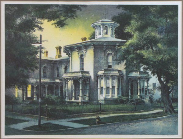 ROBERT ADDISON (AMERICAN 1924-1988) CORNER HOUS: ROBERT ADDISON (AMERICAN 1924-1988) CORNER HOUSE. Color lithograph, signed in pencil lower right, edition PP; Frame: 34.50" x 42" 24.50" x 32.75"